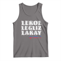 Haitian Pride Tank Top Haitian Lekol Legliz Lakay Haiti Flag Creole Saying