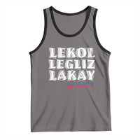 Haitian Pride Tank Top Haitian Lekol Legliz Lakay Haiti Flag Creole Saying