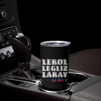 Haitian Pride Tumbler Cup Haitian Lekol Legliz Lakay Haiti Flag Creole Saying