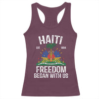 Haiti Freedom Began With Us Racerback Tank Top Haitian Flag Day