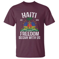 Haiti Freedom Began With Us T Shirt Haitian Flag Day