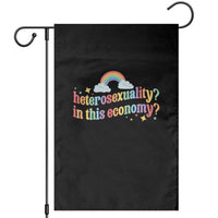 Funny Heterosexuality In This Economy Garden Flag Rainbow LGBTQ+ Pride - Wonder Print Shop