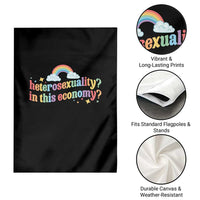 Funny Heterosexuality In This Economy Garden Flag Rainbow LGBTQ+ Pride - Wonder Print Shop
