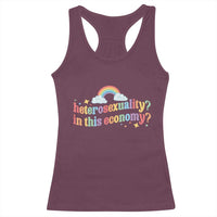 Funny Heterosexuality In This Economy Racerback Tank Top Rainbow LGBTQ+ Pride - Wonder Print Shop