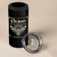 Funny Skull Moth 4 in 1 Can Cooler Tumbler There Is No Beauty Without Some Strangeness Edgar Poe