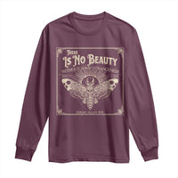 Funny Skull Moth Long Sleeve Shirt There Is No Beauty Without Some Strangeness Edgar Poe