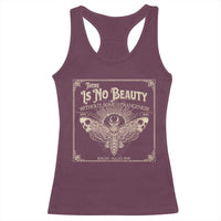 Funny Skull Moth Racerback Tank Top There Is No Beauty Without Some Strangeness Edgar Poe