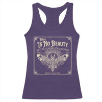 Funny Skull Moth Racerback Tank Top There Is No Beauty Without Some Strangeness Edgar Poe