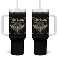 Funny Skull Moth Tumbler With Handle There Is No Beauty Without Some Strangeness Edgar Poe