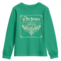 Funny Skull Moth Youth Sweatshirt There Is No Beauty Without Some Strangeness Edgar Poe