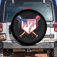 Funny Ice Cream Baseball Drip American Flag Spare Tire Cover 4th Of July