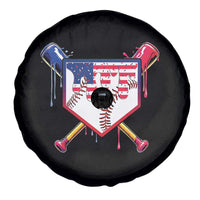 Funny Ice Cream Baseball Drip American Flag Spare Tire Cover 4th Of July