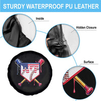 Funny Ice Cream Baseball Drip American Flag Spare Tire Cover 4th Of July