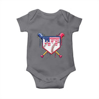 Funny Ice Cream Baseball Drip American Flag Baby Onesie 4th Of July