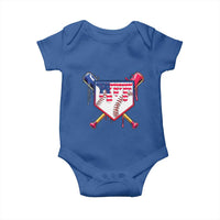 Funny Ice Cream Baseball Drip American Flag Baby Onesie 4th Of July