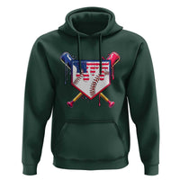 Funny Ice Cream Baseball Drip American Flag Hoodie 4th Of July