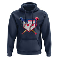 Funny Ice Cream Baseball Drip American Flag Hoodie 4th Of July