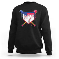 Funny Ice Cream Baseball Drip American Flag Sweatshirt 4th Of July
