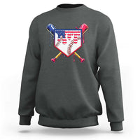 Funny Ice Cream Baseball Drip American Flag Sweatshirt 4th Of July