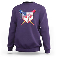 Funny Ice Cream Baseball Drip American Flag Sweatshirt 4th Of July