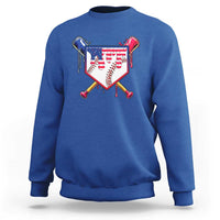 Funny Ice Cream Baseball Drip American Flag Sweatshirt 4th Of July