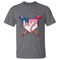 Funny Ice Cream Baseball Drip American Flag T Shirt 4th Of July