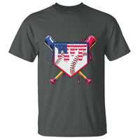 Funny Ice Cream Baseball Drip American Flag T Shirt 4th Of July