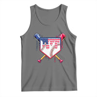 Funny Ice Cream Baseball Drip American Flag Tank Top 4th Of July