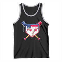 Funny Ice Cream Baseball Drip American Flag Tank Top 4th Of July