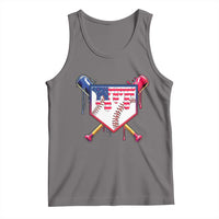 Funny Ice Cream Baseball Drip American Flag Tank Top 4th Of July