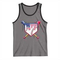 Funny Ice Cream Baseball Drip American Flag Tank Top 4th Of July