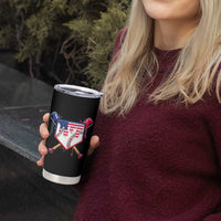 Funny Ice Cream Baseball Drip American Flag Tumbler Cup 4th Of July