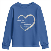 Pearls Are Always Appropriate Youth Sweatshirt Jacqueline Kennedy Quotes