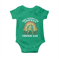 Funny They Turned The Frickin Frogs Gay Baby Onesie Gay Frog LGBT Rainbow