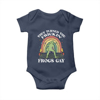 Funny They Turned The Frickin Frogs Gay Baby Onesie Gay Frog LGBT Rainbow