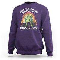 Funny They Turned The Frickin Frogs Gay Sweatshirt Gay Frog LGBT Rainbow