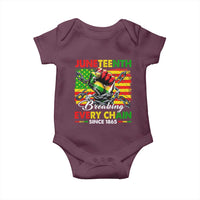 Juneteenth Breaking Every Chain Since 1865 Baby Onesie Hand Fist Freedom