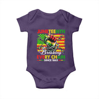 Juneteenth Breaking Every Chain Since 1865 Baby Onesie Hand Fist Freedom