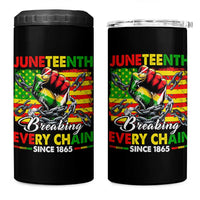 Juneteenth Breaking Every Chain Since 1865 4 in 1 Can Cooler Tumbler Hand Fist Freedom