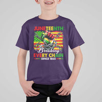 Juneteenth Breaking Every Chain Since 1865 T Shirt For Kid Hand Fist Freedom
