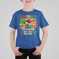 Juneteenth Breaking Every Chain Since 1865 T Shirt For Kid Hand Fist Freedom
