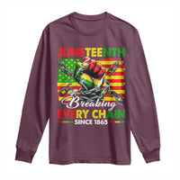 Juneteenth Breaking Every Chain Since 1865 Long Sleeve Shirt Hand Fist Freedom