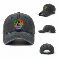 Juneteenth Breaking Every Chain Since 1865 Washed Cotton Baseball Cap Hand Fist Freedom