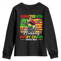 Juneteenth Breaking Every Chain Since 1865 Youth Sweatshirt Hand Fist Freedom