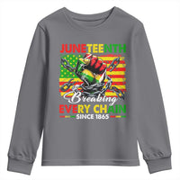 Juneteenth Breaking Every Chain Since 1865 Youth Sweatshirt Hand Fist Freedom