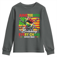 Juneteenth Breaking Every Chain Since 1865 Youth Sweatshirt Hand Fist Freedom