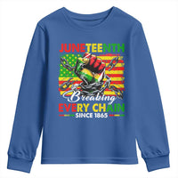 Juneteenth Breaking Every Chain Since 1865 Youth Sweatshirt Hand Fist Freedom