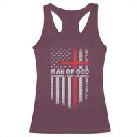 Man of God Husband Dad Protector Racerback Tank Top Christian Dad Fathers Day