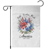 Floral 250th Anniversary Garden Flag Faith Freedom Pride 4th of July 1776 2026
