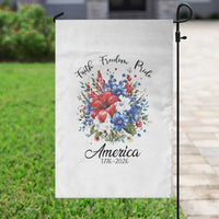 Floral 250th Anniversary Garden Flag Faith Freedom Pride 4th of July 1776 2026